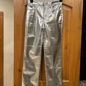 GAP Metallic Silver High-Rise Pants